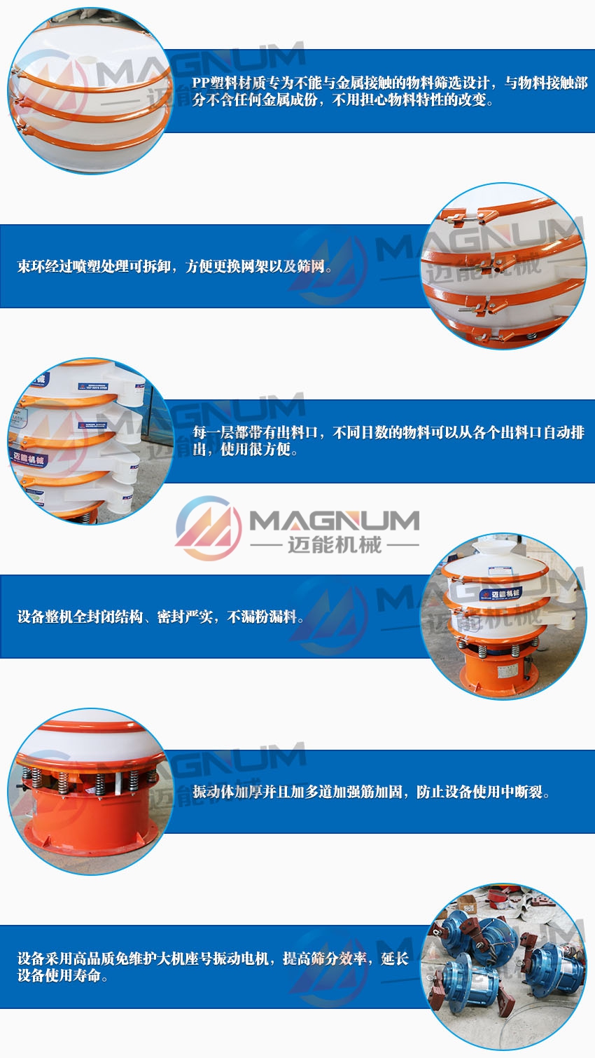陶瓷粉塑料振動篩細節(jié)