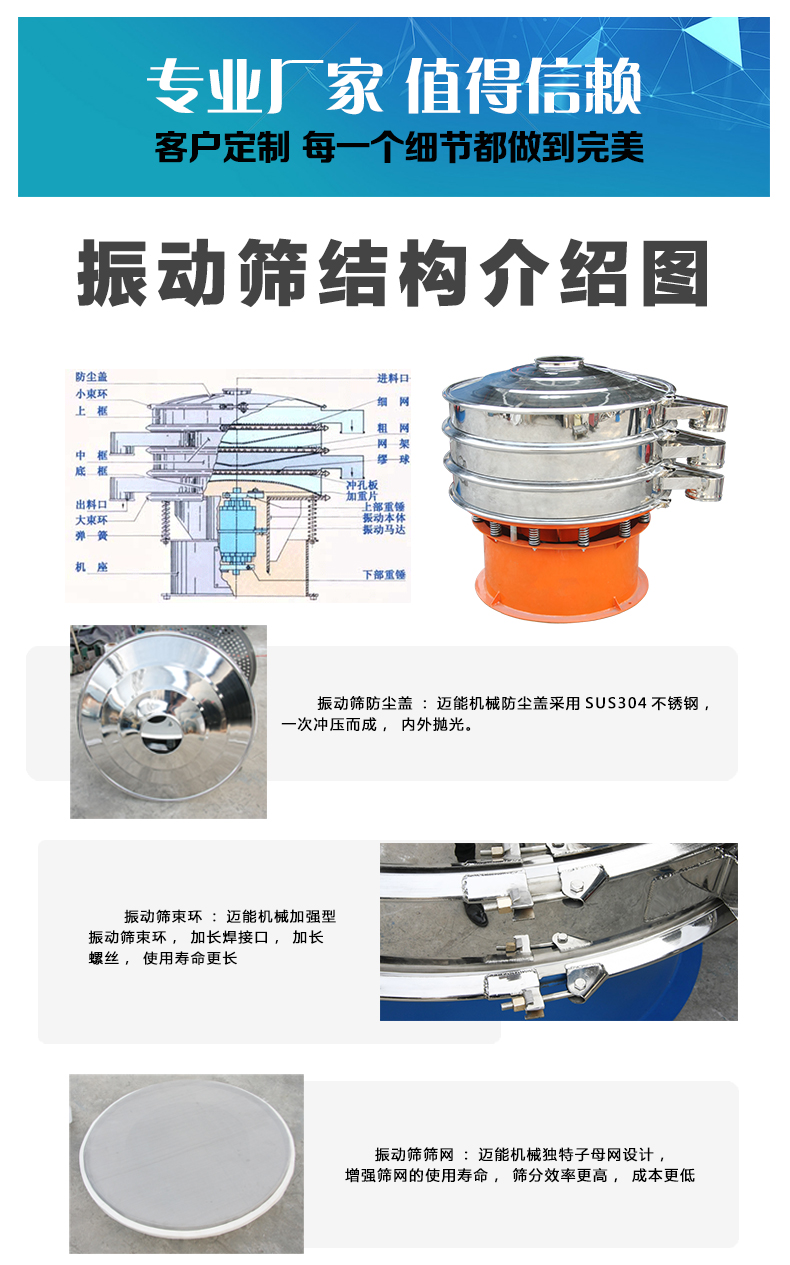 MN系列不銹鋼振動篩細節(jié)圖